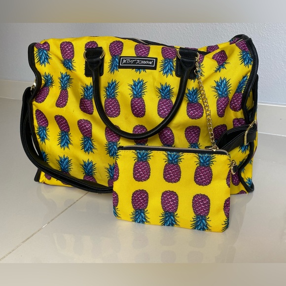 Betsey Johnson Accessories - Betsey Johnson Pineapple Duffle Bag with detachable shoulder strap and wallet